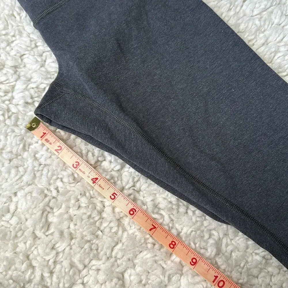 Dark Grey Lululemon High Waisted Capri Cropped Leggings Running Athletic B28